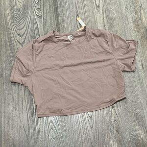NWT Skims Fits Everybody Super Cropped T-Shirt Short Sleeve Stretch Umber 3X
